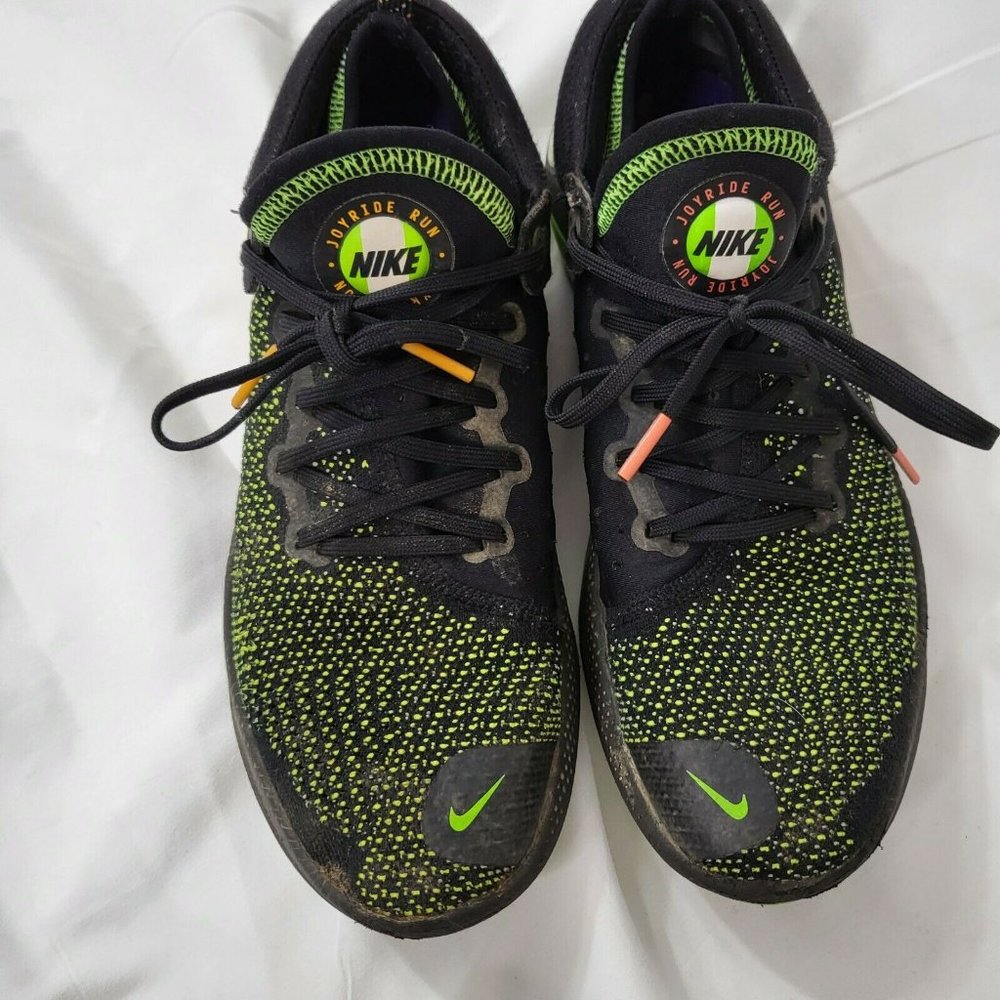 NIKE JOYRIDE RUN FLYKNIT RUNNING SHOES CT1600-001 BLK/GREEN MEN’S 9 US CLEAN